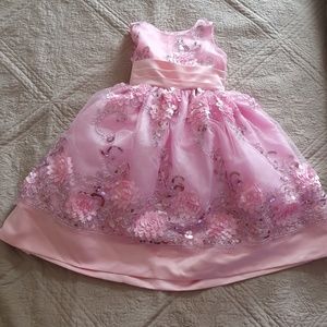 Beautiful Pink Shanil flower girl/pageant Dress